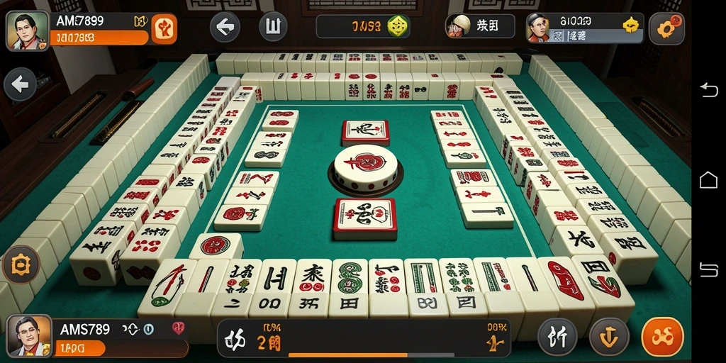 Screenshot utama AMS789 menampilkan gameplay Mahjong yang seru dan interaktif.