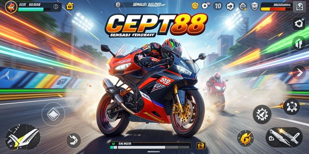 Gameplay balapan motor yang mendebarkan dan seru di CEPAT88.