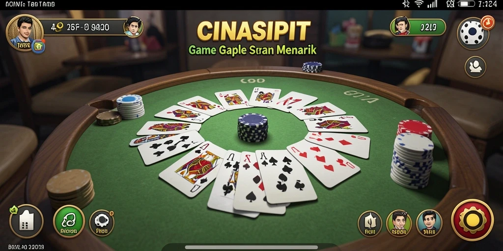 Tampilan seru dari gameplay Gaple di CINASIPIT.