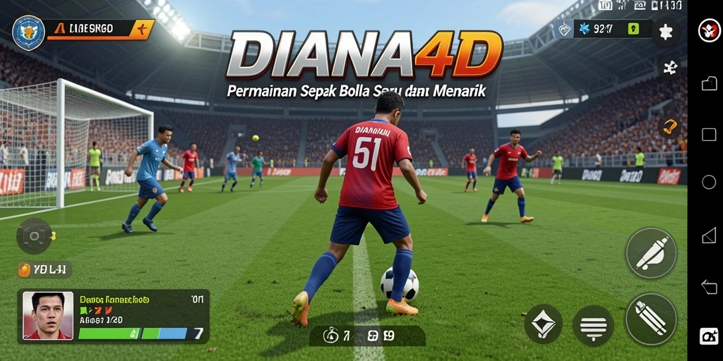 Gameplay seru DIANA4D dengan aksi sepak bola yang menegangkan.