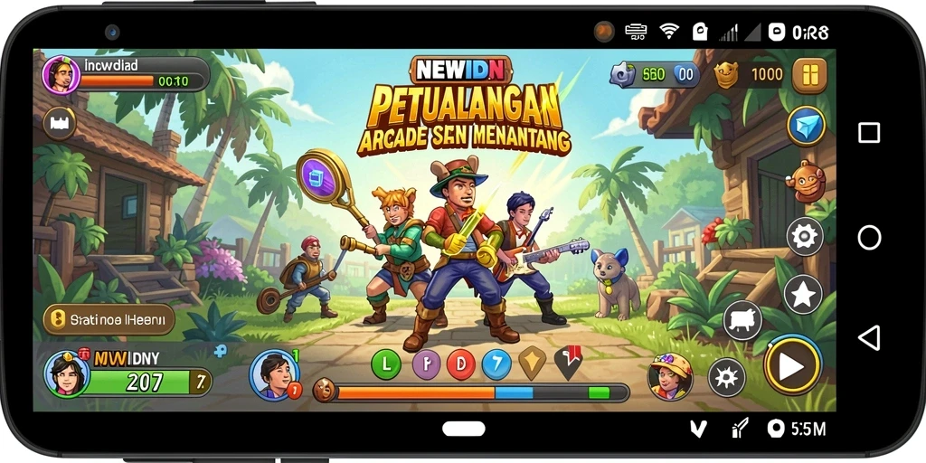 Tampilan gameplay seru dari NEWIDN dalam aksi Arcade.