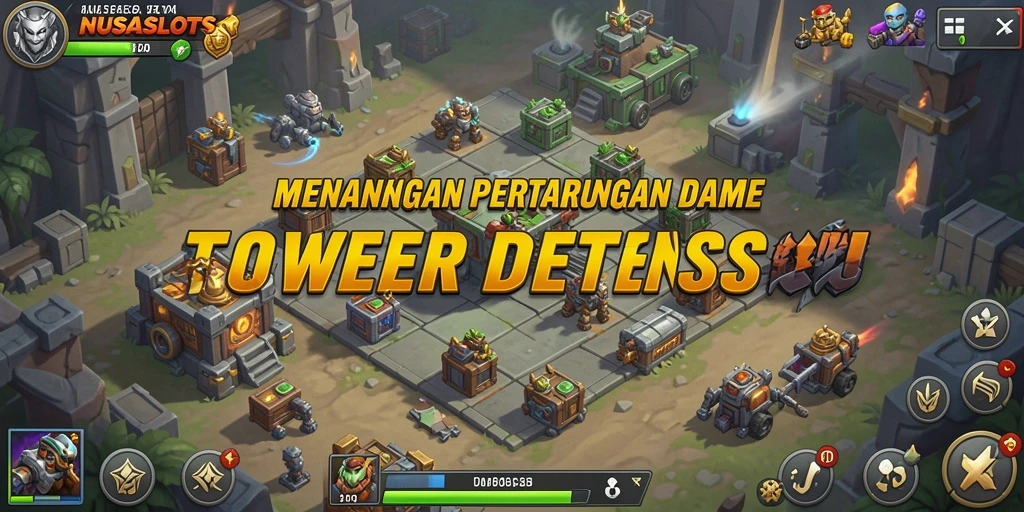 Gameplay seru NUSASLOTS dalam Tower Defense.