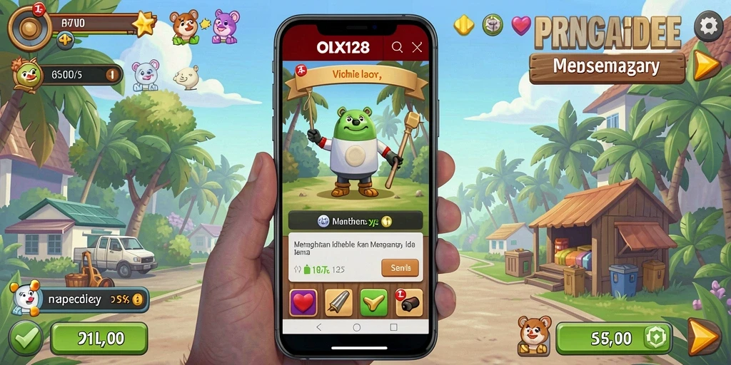 Tampilan visual menarik dari gameplay OLX128 yang menghibur.