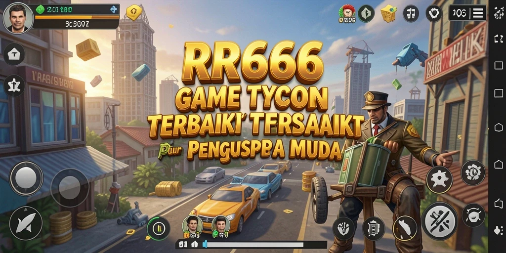 Screenshot gameplay RR666 menampilkan suasana membangun bisnis Tycoon.