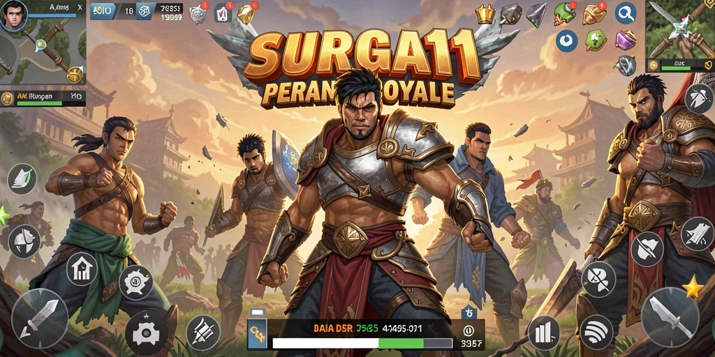 Tampilan gameplay seru dengan pertarungan intens Battle Royale.