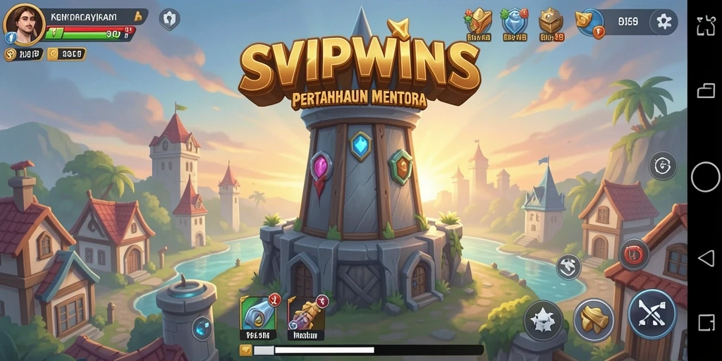 Gameplay intens SVIPWINS dengan strategi Tower Defense yang menantang.