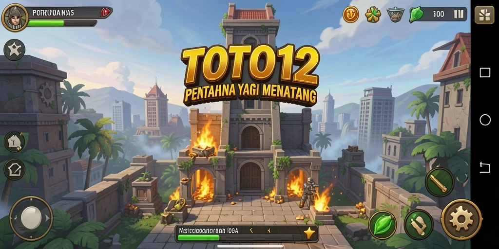 Tampilan gameplay menara pertahanan yang menegangkan di TOTO12.