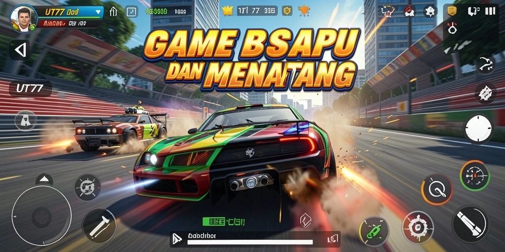Gameplay balap penuh aksi dalam UT77 dengan grafis menakjubkan.