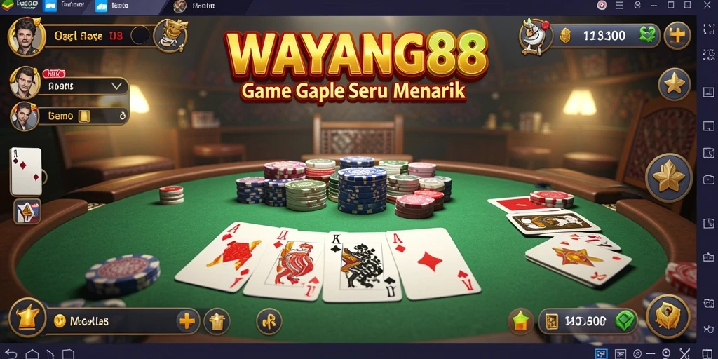 Screenshot gameplay WAYANG88 menampilkan serunya permainan Gaple.