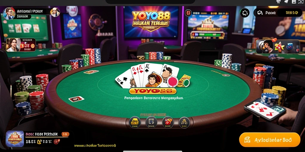 Tampilan gameplay poker yang menarik dan interaktif di YOYO88.